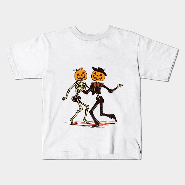 Dancing Skeleton Shirt, funny pumpkin shirt, Halloween shirt, Halloween tee, Halloween tshirt, Spooky Season Shirt, Fall Shirt, autumn shirt Active Kids T-Shirt by BobaTeeStore